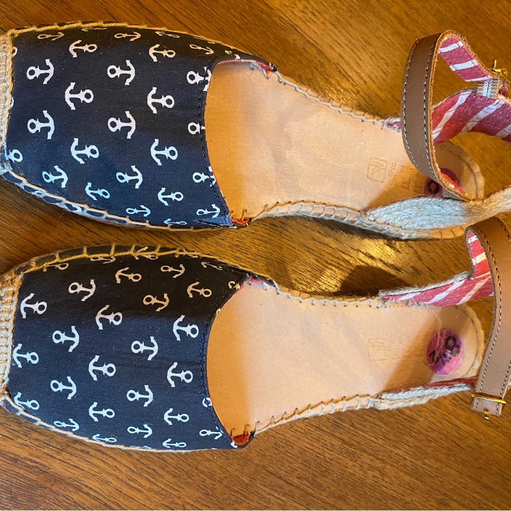 Sperry Black and White Anchor Espadrilles